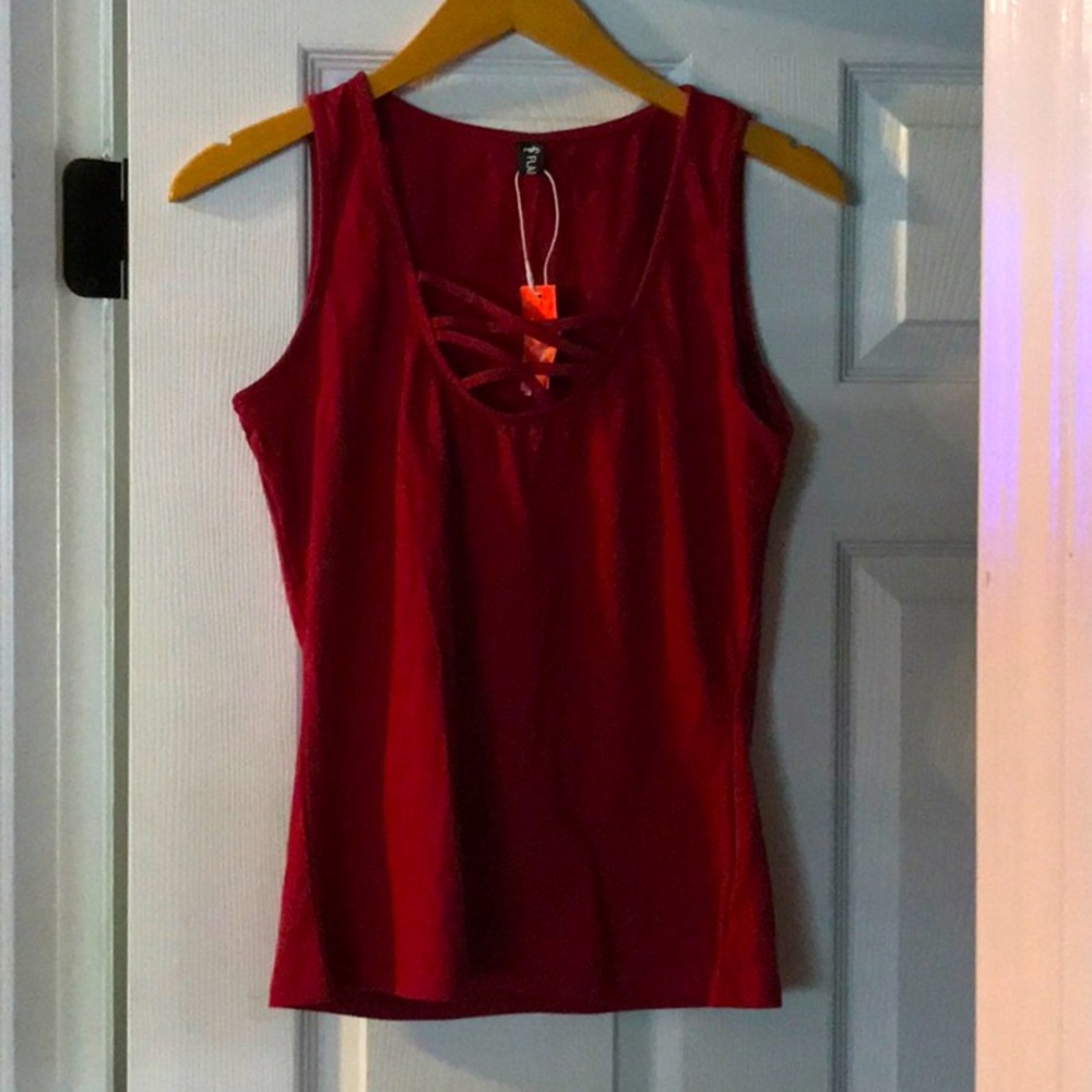 Burgundy tank top blouse size small